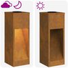 vidaXL Solar Led Pathway Light 2 pcs Corten Steel Corten Steel
