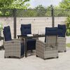 vidaXL Garden Dining Set with Cushion 5 pcs Grey Poly Rattan