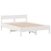 vidaXL Bed Frame without Mattress White 120x190 cm Small Double Solid Wood Pine