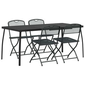 vidaXL Outdoor Furniture Set 5 pcs Anthracite Iron and Steel