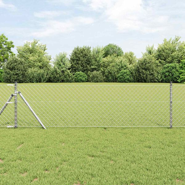 vidaXL Chain Link Fence Silver 10 x 0.4 m Galvanised steel