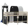 vidaXL Curtains for Loft Bed with Tunnel and Tower White and Black