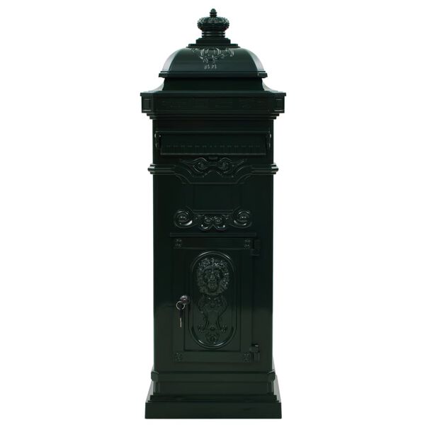vidaXL Pillar Letterbox Aluminium Vintage Style Rustproof Green