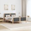 vidaXL Bed Frame with Headboard Dark Grey 140 x 200 cm Fabric