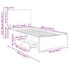vidaXL Bed Frame with Drawer Grey Sonoma 100 x 200 cm Engineered Wood