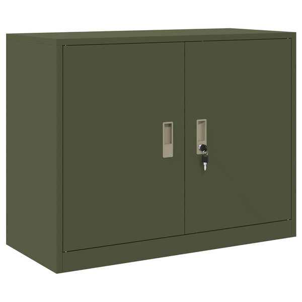 vidaXL Storage Cabinet Olive Green 90 x 40 x 70 cm Steel