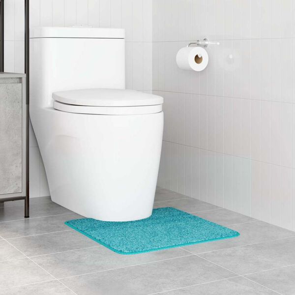 vidaXL Anti-slip Bath Mat with Toilet Cut Turquoise 50 x 50 cm PP