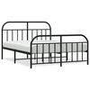 vidaXL Metal Bed Frame without Mattress with Footboard Black 180x200cm