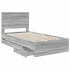 vidaXL Bed Frame with Drawer Grey Sonoma 100 x 200 cm Engineer Wood