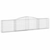 vidaXL Arched Gabion Baskets 15 pcs 400x30x80/100 cm Galvanised Iron