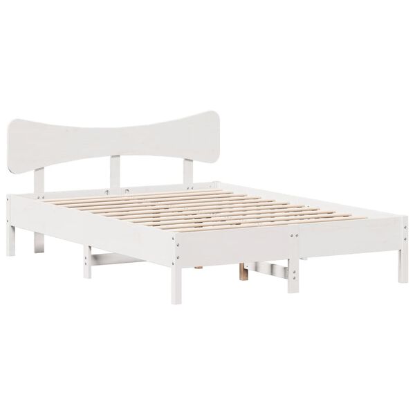 vidaXL Bed Frame without Mattress White 140x190 cm Solid Wood Pine