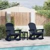vidaXL Adirondack Rocking Chairs 2 pcs Navy Blue HDPE