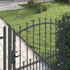 vidaXL Fence Gate with Spikes Grey 100 x 100 cm Powder-coated steel