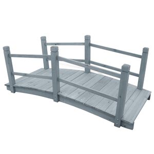 vidaXL Garden Bridge Grey 140x60x56 cm Solid Firwood