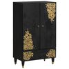 vidaXL Highboard Black 60 x 33 x 100 cm Solid Mango Wood