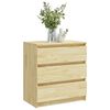 vidaXL Bedside Cabinet 60x36x64 cm Solid Pinewood