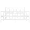 vidaXL Metal Bed Frame without Mattress with Footboard White 140x200cm