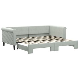 vidaXL Daybed with Trundle without Mattress Light Grey 90x190 cm Single