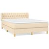 vidaXL Box Spring Bed with Mattress Cream 140x200 cm Fabric