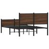 vidaXL Metal Bed Frame without Mattress Brown Oak 120x200 cm
