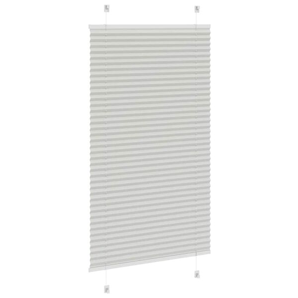 vidaXL Pleated Blind Light Grey 80x150 cm Fabric Width 79.4 cm Polyester