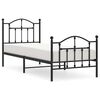 vidaXL Metal Bed Frame without Mattress with Footboard Black 90x200cm