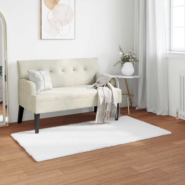vidaXL Faux Rabbit Fur Rug Olite White 80 x 150 cm Polyester