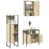 vidaXL 3 Piece Bathroom Furniture Set Sonoma Oak Engineered Wood