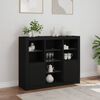 vidaXL Sideboards with LED Lights 3 pcs Black Engineered Wood