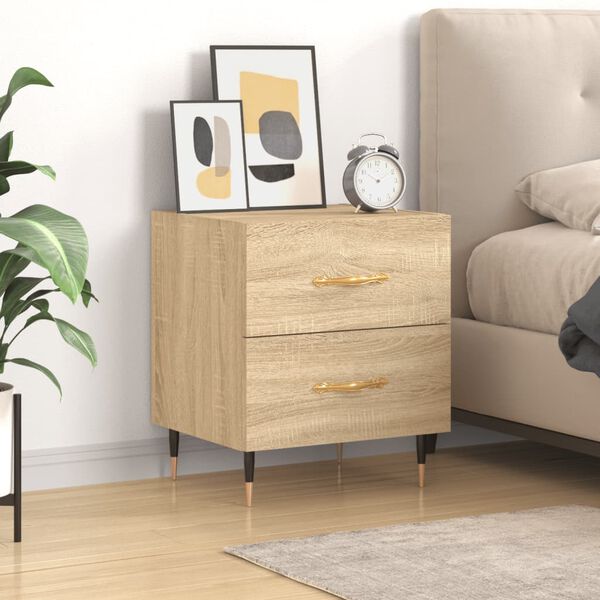 vidaXL Bedside Cabinet Sonoma Oak 40x35x47.5 cm Engineered Wood