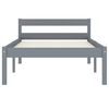 vidaXL Bed Frame without Mattress Grey Solid Pine Wood 100x200 cm (283197+321989)
