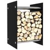 vidaXL Firewood Rack Black 40x35x60 cm Glass