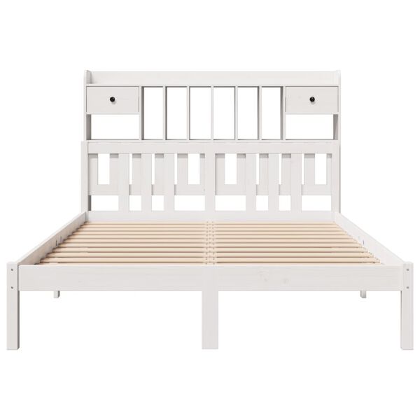 vidaXL Bookcase Bed without Mattress White 160x200 cm Solid Wood Pine
