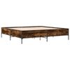 vidaXL Bed Frame without Mattress Smoked Oak 200x200 cm