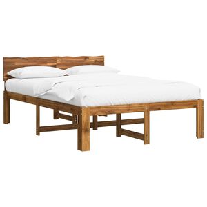 vidaXL Double Bed Frame with Headboard ROSTOCK Natural 140 x 200 cm