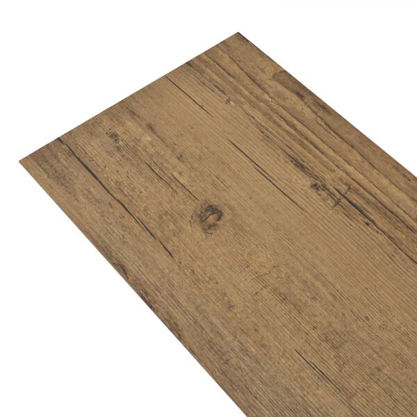 vidaXL Non Self-adhesive PVC Flooring Planks 5.26 m&sup2; 2 mm Walnut Brown