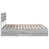 vidaXL Bed Frame with Drawer Grey Sonoma 200 x 200 cm Engineer Wood