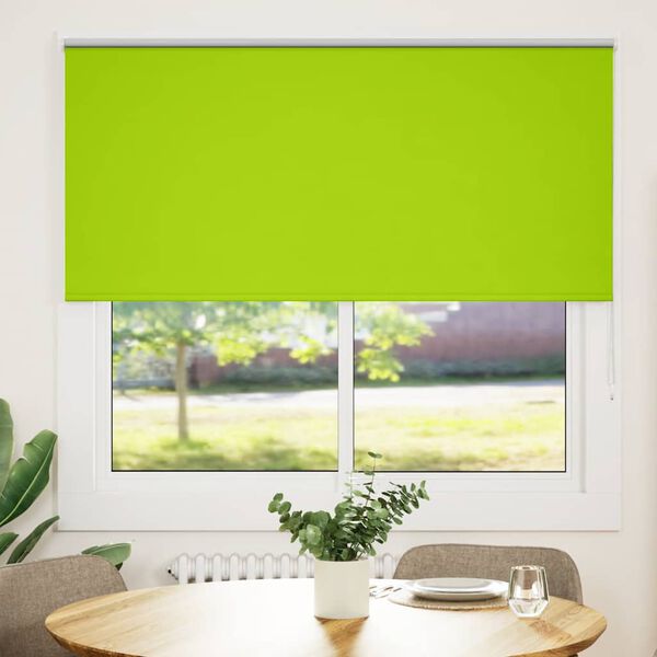 vidaXL Roller Blind Blackout Leaves Green 150x150 cm Fabric Width 146.6 cm Polyester