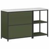 vidaXL Kitchen Storage Set 2 pcs Olive Green Cold-rolled Steel