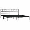 vidaXL Metal Bed Frame without Mattress with Headboard Black 180x200cm