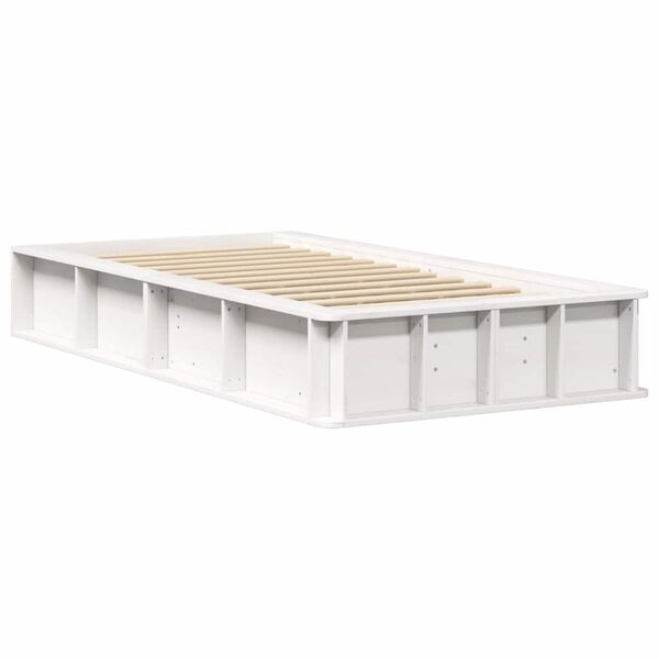 vidaXL Bed Frame White 90 x 200 cm Solid Pine Wood