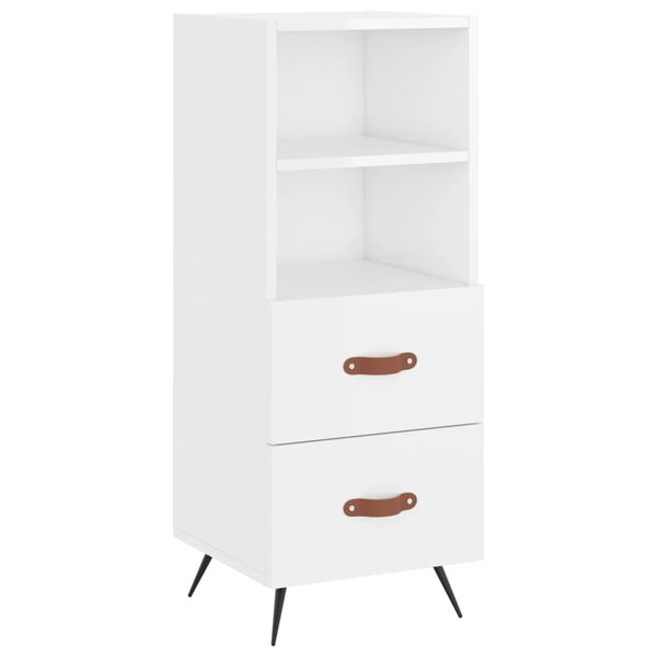 vidaXL Sideboard High Gloss White 34.5x34x90 cm Engineered Wood