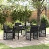 vidaXL Garden Dining Set 5 pcs Black Poly Rattan