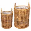 vidaXL Planter Basket GENDT 2 pcs Natural Brown Kubu Rattan