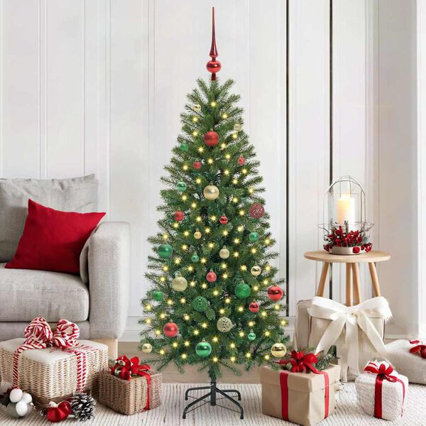vidaXL Artificial Christmas Tree with 150 LEDs Green 150 cm PE and PVC