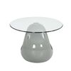 vidaXL Coffee Table with Oval Glass Top High Gloss Grey