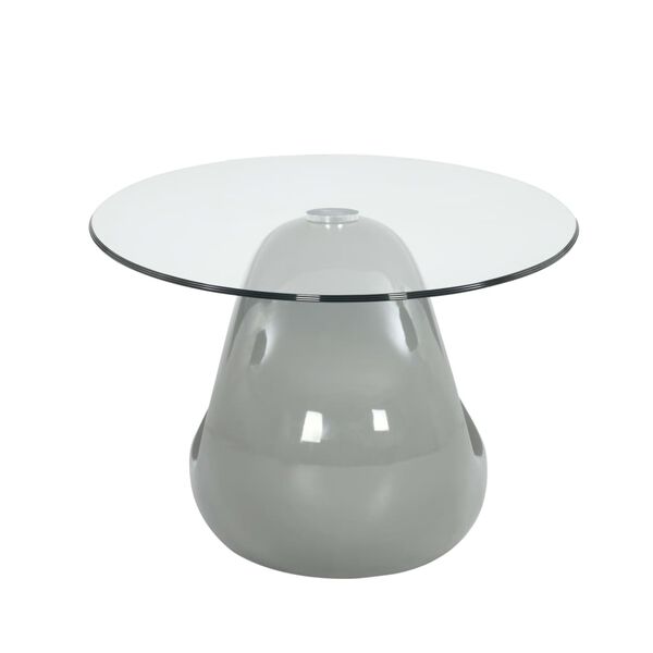 vidaXL Coffee Table with Oval Glass Top High Gloss Grey