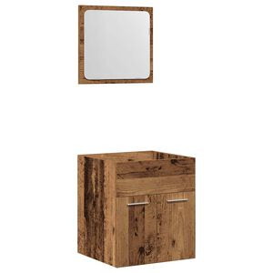 vidaXL 2 Piece Bathroom Furniture Set Old Wood Engineered Wood