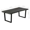 vidaXL Coffee Table Solid Mindi Wood 102x56x41 cm Grey