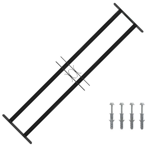 vidaXL Window Grille Black 115 x 30 cm Powder-Coated Steel